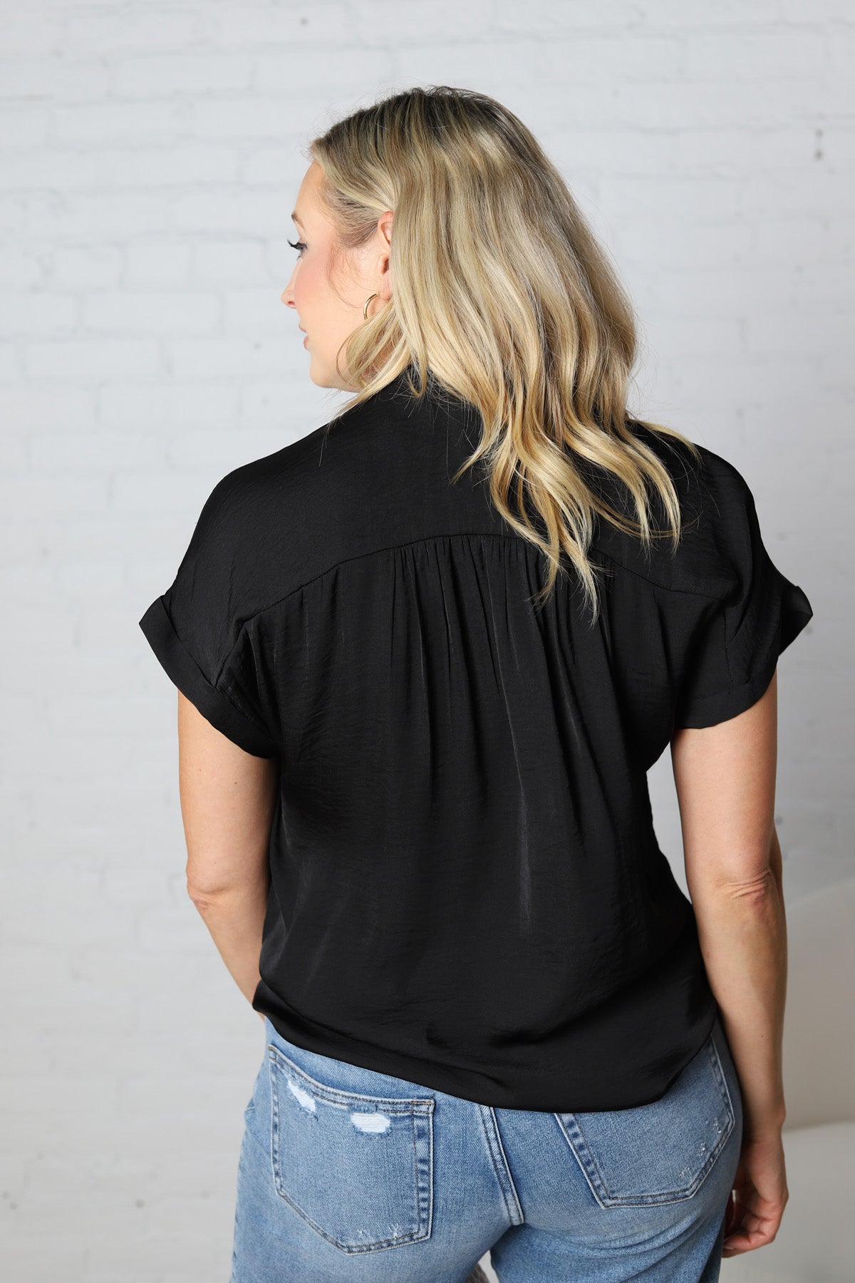 Octavia Short Sleeve Button Up Blouse