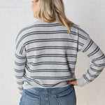 Odessa Double Stripe Sweater - H. Grey