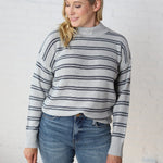 Odessa Double Stripe Sweater - H. Grey