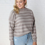 Odessa Double Stripe Sweater - Taupe