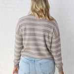 Odessa Double Stripe Sweater - Taupe