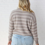 Odessa Double Stripe Sweater - Taupe