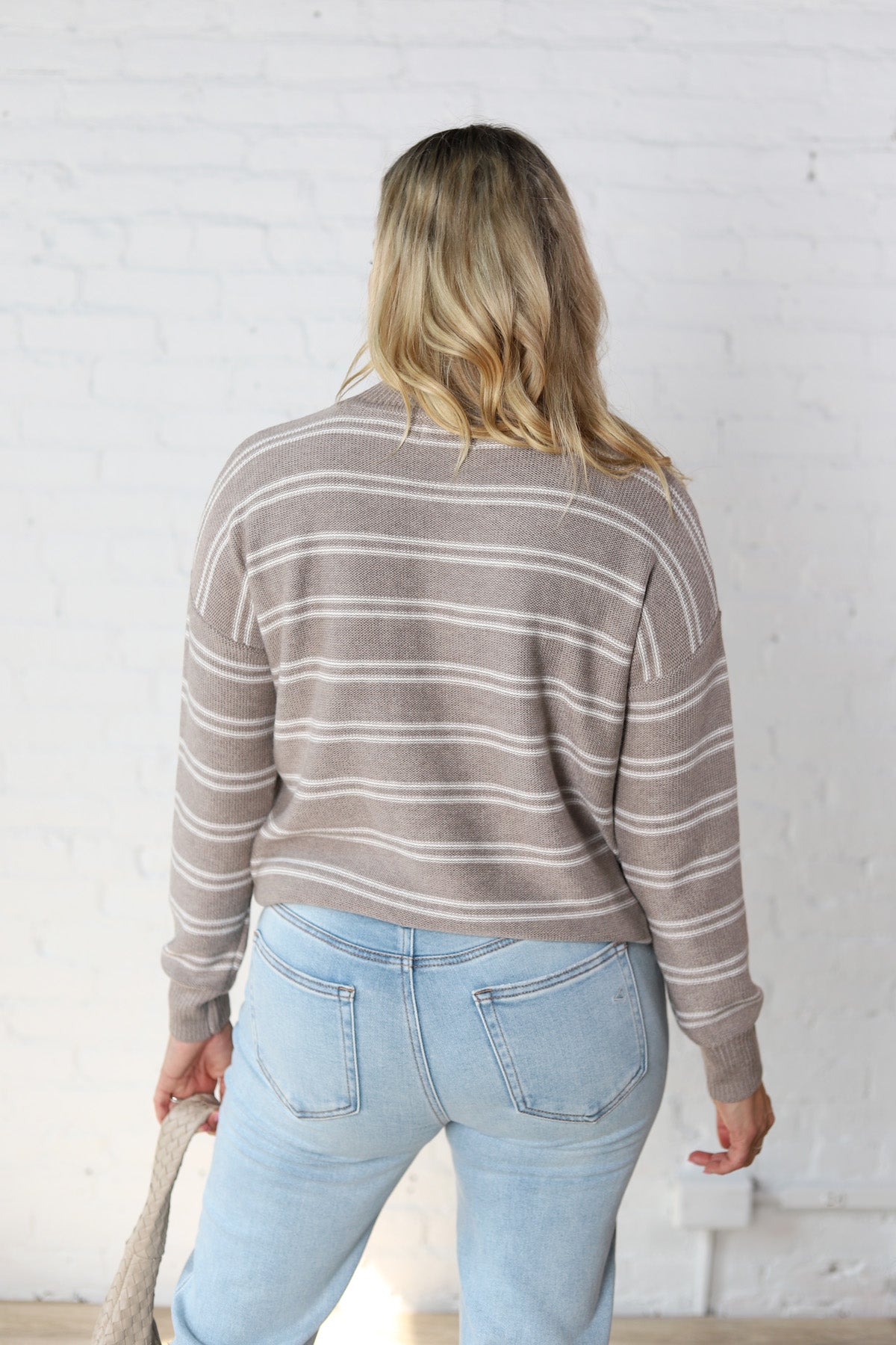 Odessa Double Stripe Sweater - Taupe