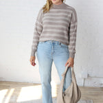 Odessa Double Stripe Sweater - Taupe