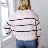 Odette Striped Button Down Cardigan