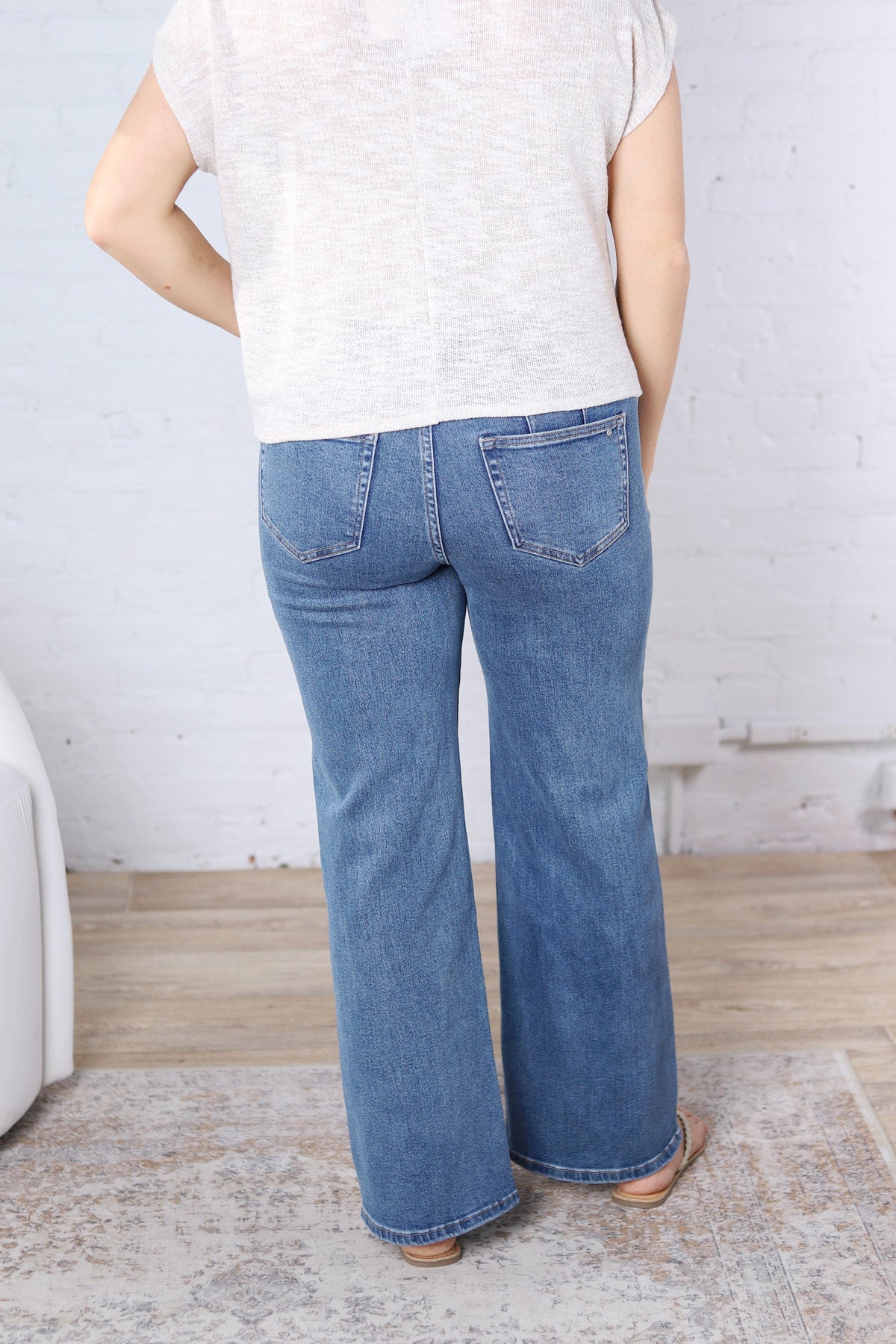 Odette Super HR Wide Leg Denim - Medium Wash FINAL SALE