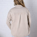 Olette Cotton Fleece Oversized Shacket - Taupe