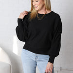 Olivette Knit Sweater Pullover - Black