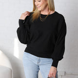 Olivette Knit Sweater Pullover - Black