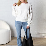 Olivette Knit Sweater Pullover - Ivory FINAL SALE