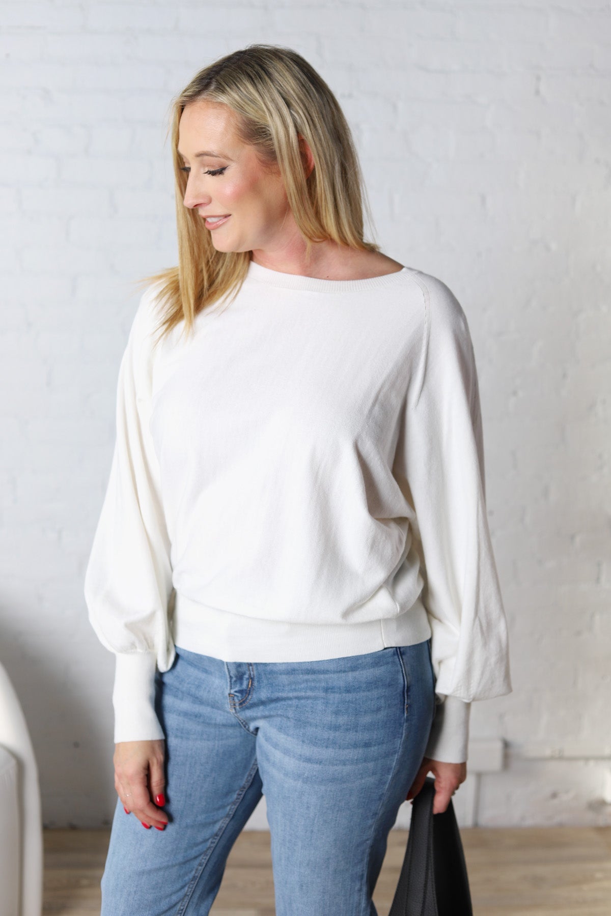 Olivette Knit Sweater Pullover - Ivory FINAL SALE