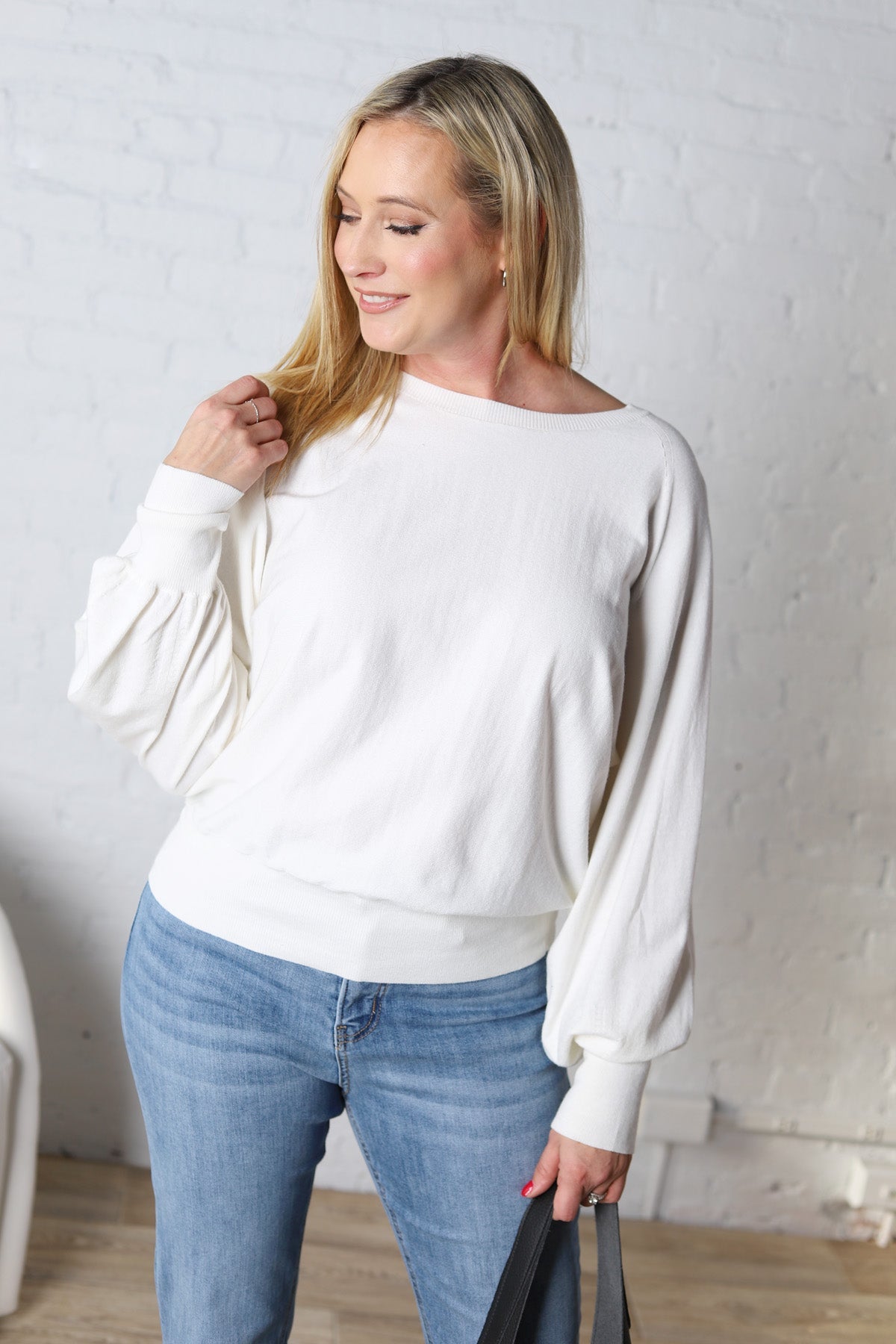 Olivette Knit Sweater Pullover - Ivory