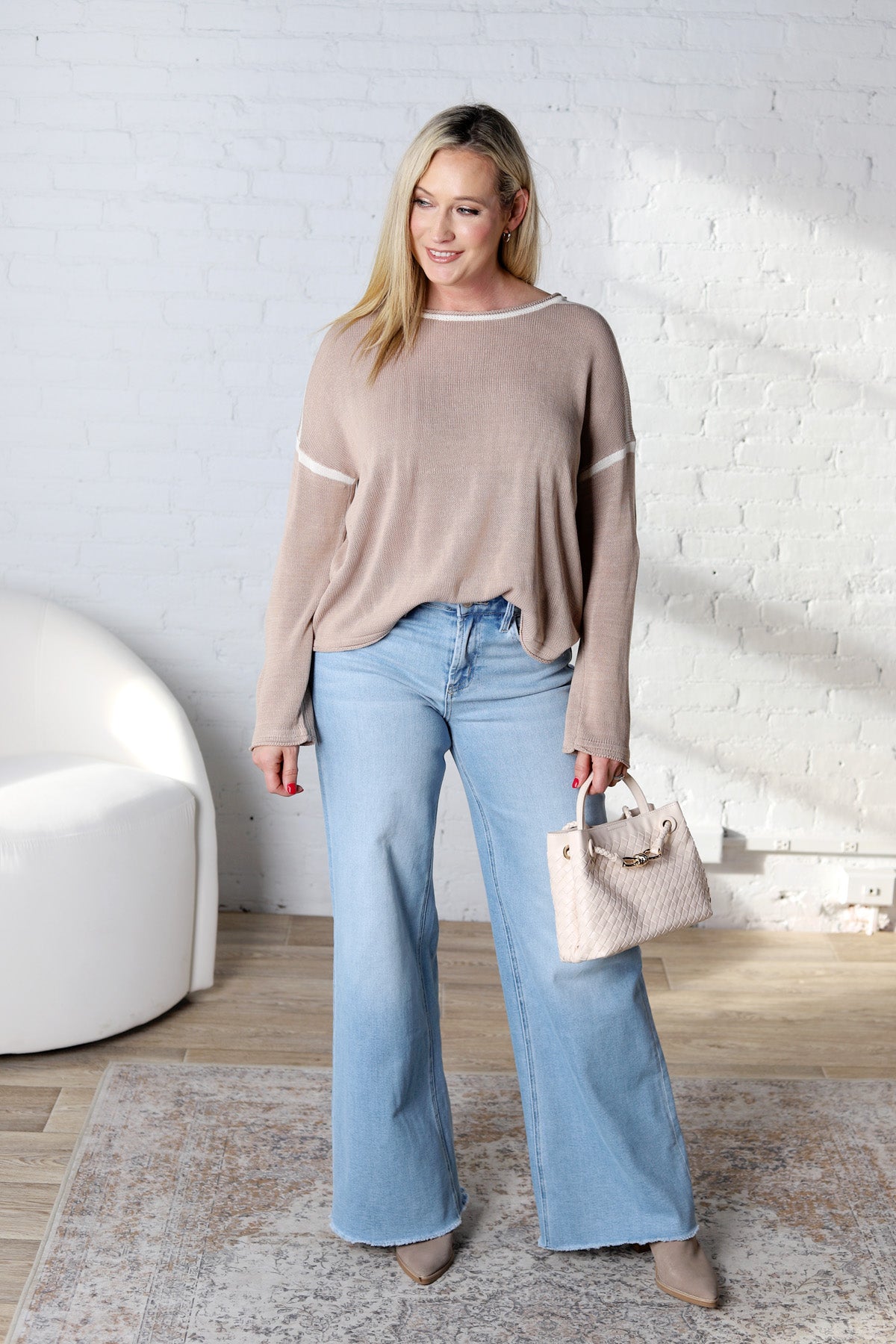 Olivia Raw Hem Wide Leg - Light Judy Wash FINAL SALE