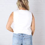Opal Cut-Out Detail V-Neck Sweater Vest - White