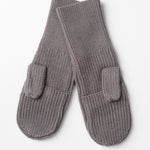 Open Slit Mittens - Grey