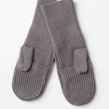 Open Slit Mittens - Grey