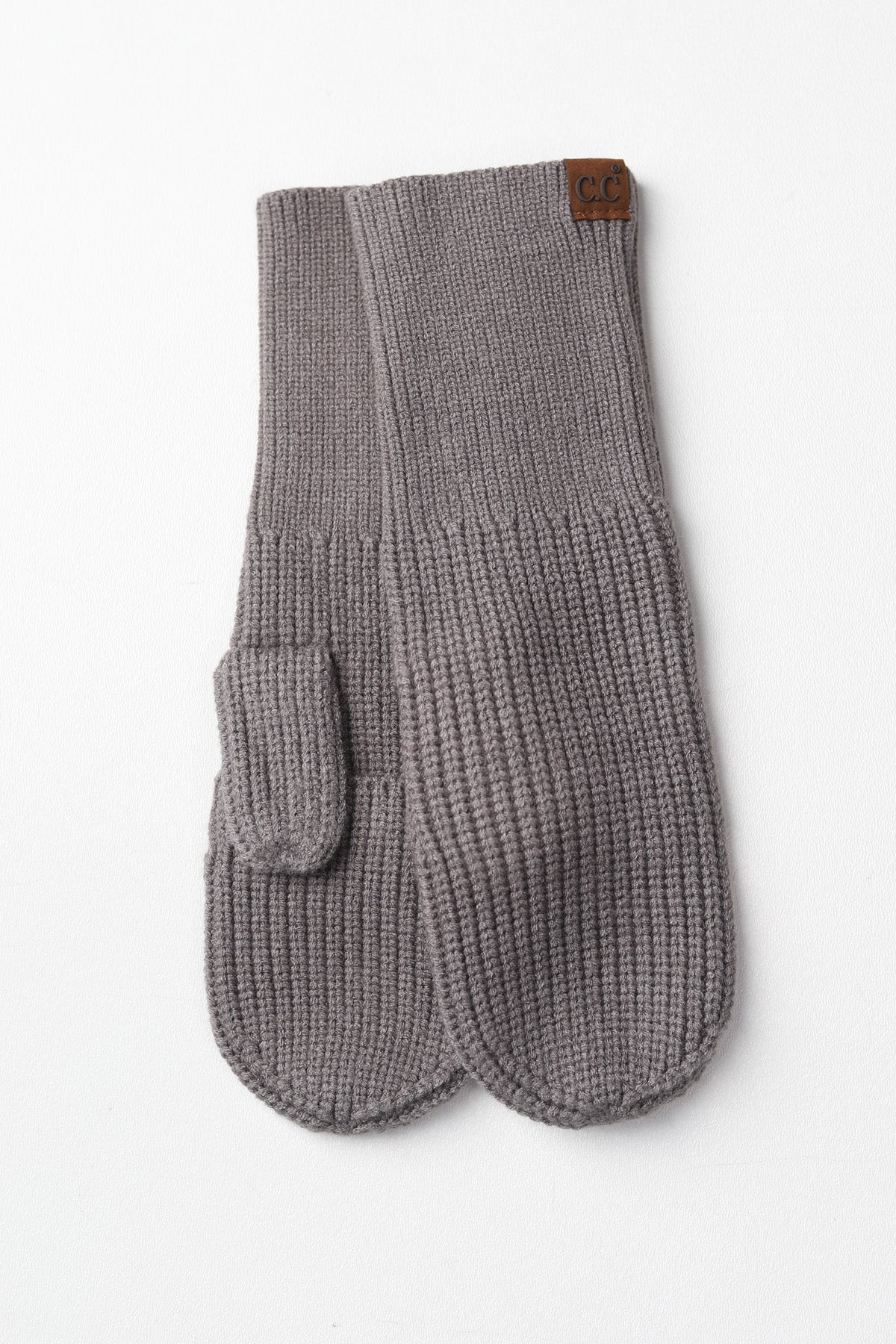 Open Slit Mittens - Grey - FINAL SALE