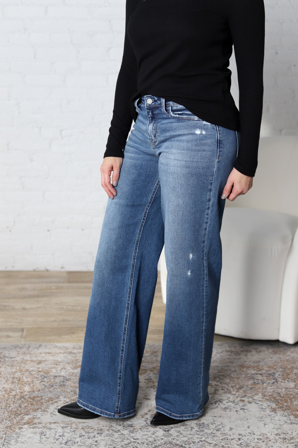 Paetyn Mid Rise Wide Leg Denim - Secure Wash