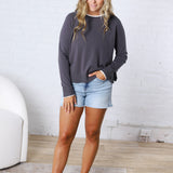 Paige Double Layered Sweater Top - Slate