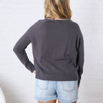 Paige Double Layered Sweater Top - Slate
