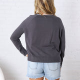 Paige Double Layered Sweater Top - Slate