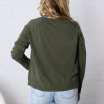 Paige Double Layered Sweater Top - Winter Green
