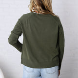 Paige Double Layered Sweater Top - Winter Green