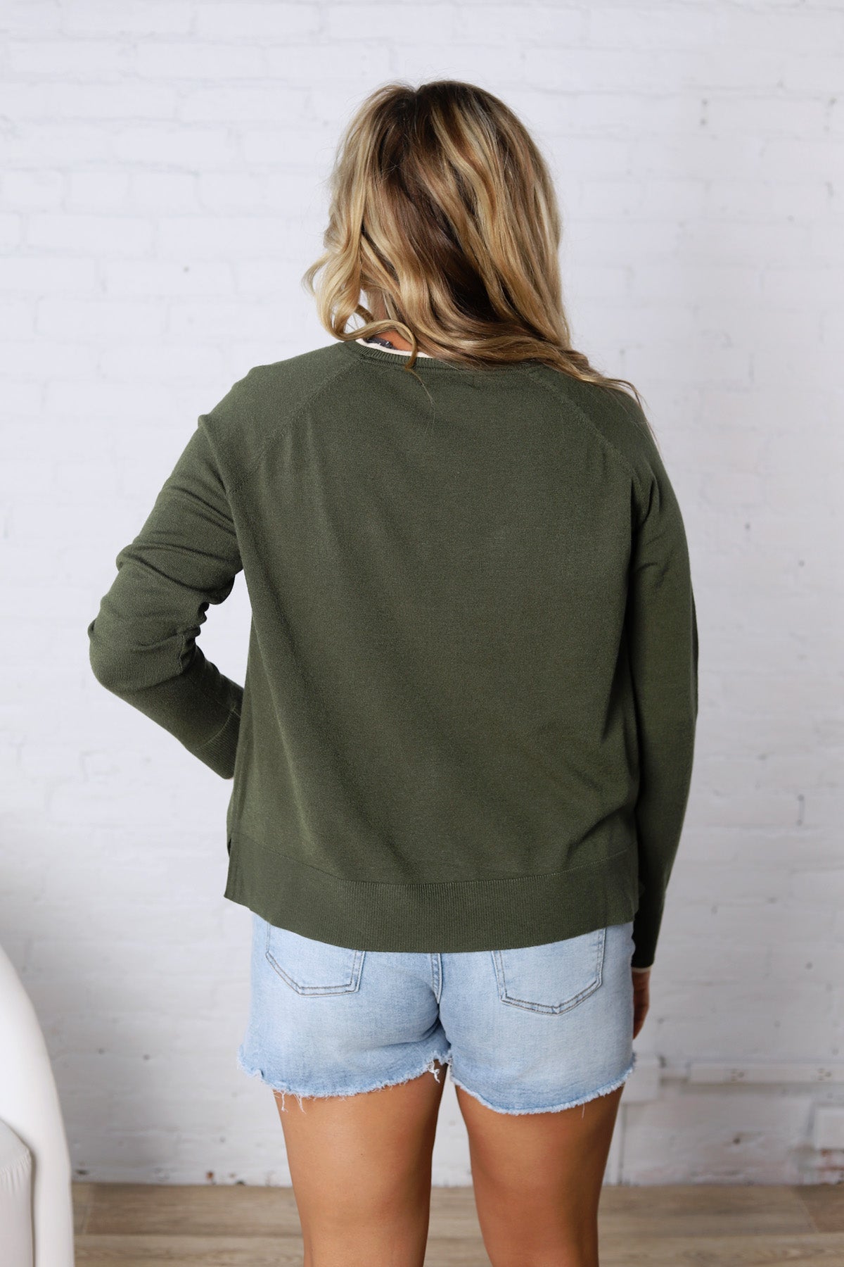 Paige Double Layered Sweater Top - Winter Green