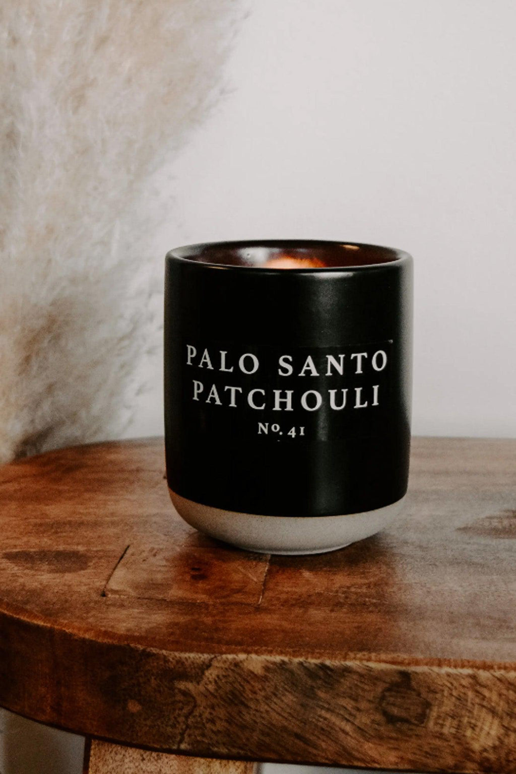 Palo Santo 12 oz. Soy Candle - Black Stoneware