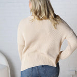 Paloma Ribbed Drop Shoulder Sweater - Natural