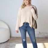 Paloma Ribbed Drop Shoulder Sweater - Natural