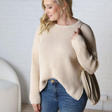 Paloma Ribbed Drop Shoulder Sweater - Natural