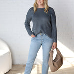 Paloma Ribbed Drop Shoulder Sweater - Slate