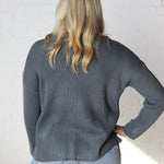 Paloma Ribbed Drop Shoulder Sweater - Slate