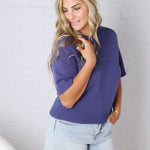 Parker Essential Sweater Top with Raglan Sleeves - Deep Sapphire