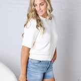 Parker Essential Sweater Top with Raglan Sleeves - Ivory
