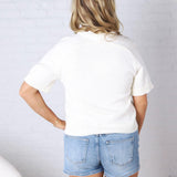 Parker Essential Sweater Top with Raglan Sleeves - Ivory