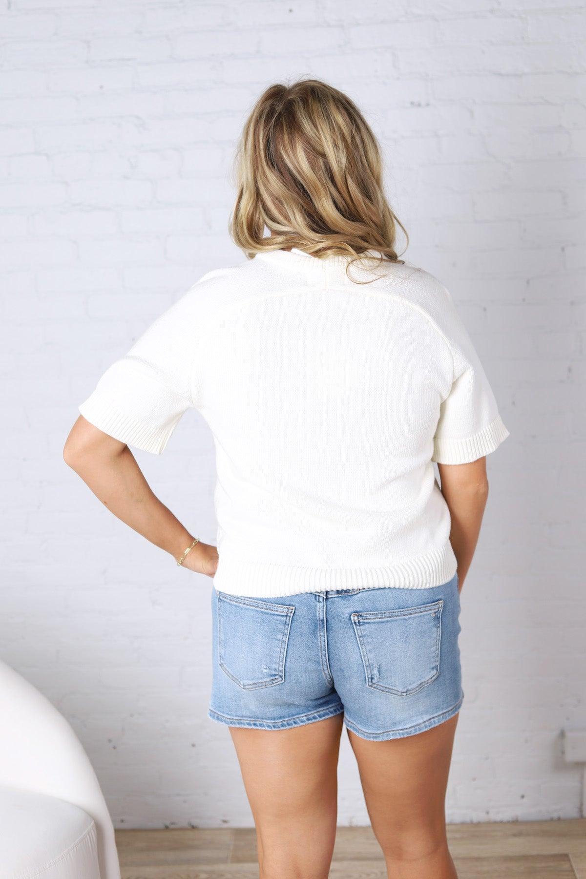 Parker Essential Sweater Top with Raglan Sleeves - Ivory