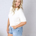 Parker Essential Sweater Top with Raglan Sleeves - Ivory
