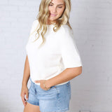 Parker Essential Sweater Top with Raglan Sleeves - Ivory