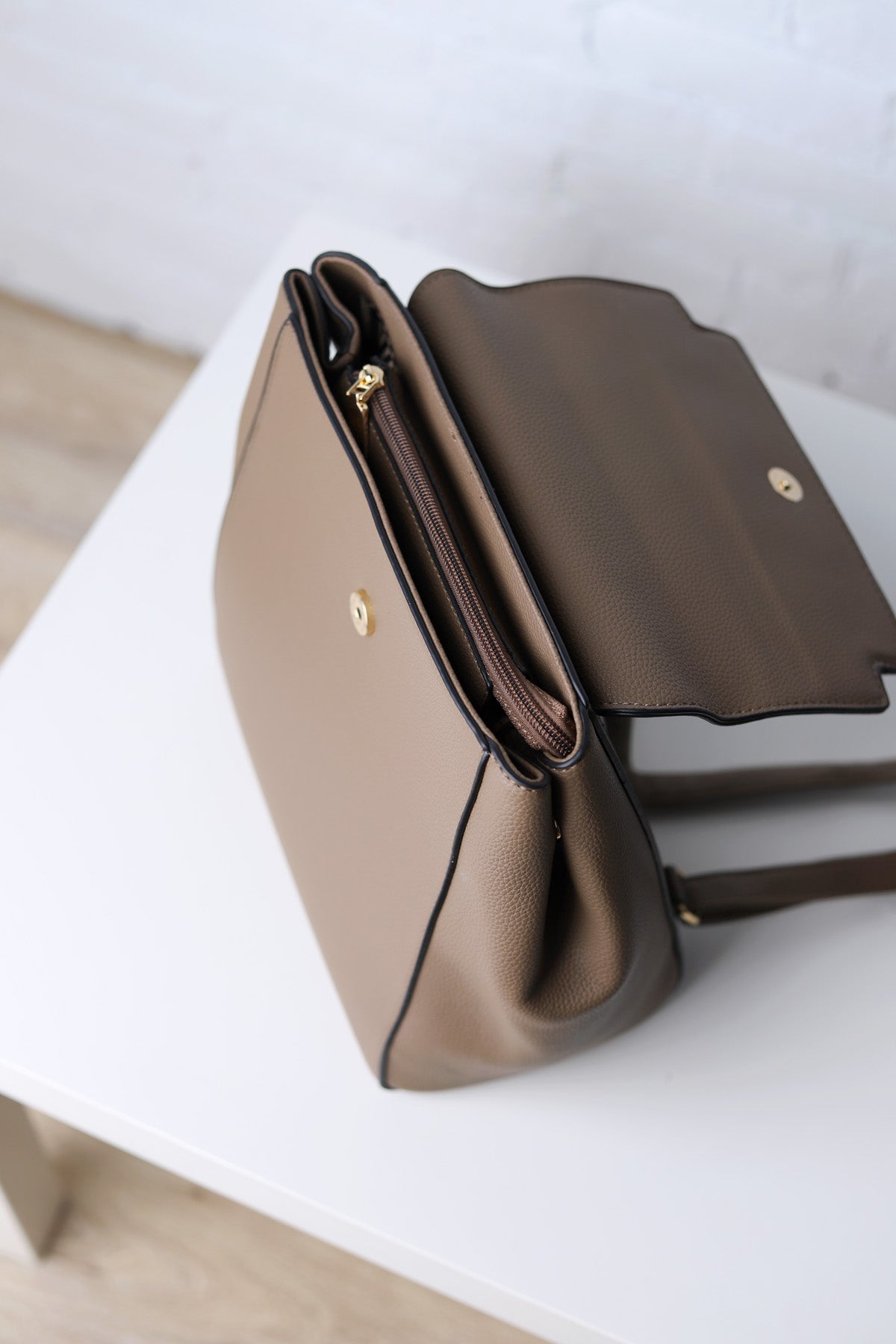 Paulette Structured Backpack - Earth Taupe