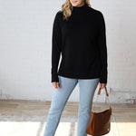 Paxtyn Oversized High Neck Sweater - Black