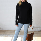 Paxtyn Oversized High Neck Sweater - Black