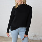 Paxtyn Oversized High Neck Sweater - Black