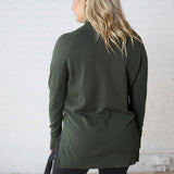 Paxtyn Oversized High Neck Sweater - Dark Green