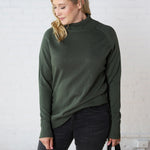 Paxtyn Oversized High Neck Sweater - Dark Green