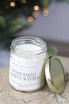 Peppermint & Eucalyptus 9 oz Soy Candle - Clear Jar