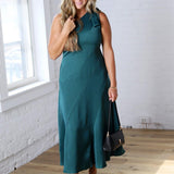 Perrin One-Shoulder Midi Dress - Dk Green