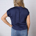 Perry Cap Sleeve Blouse - Navy