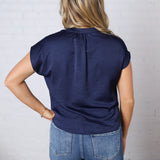 Perry Cap Sleeve Blouse - Navy
